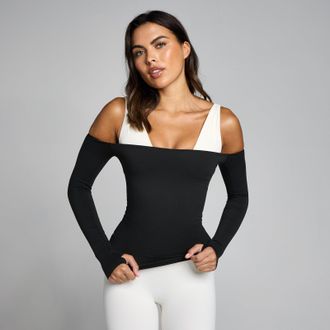 MyProtein MP Mujer Tempo Off The Shoulder LS Top - Negro - XS