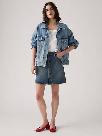 Levi's Retro Button Front Skirt - Womens - 23 - Blue
