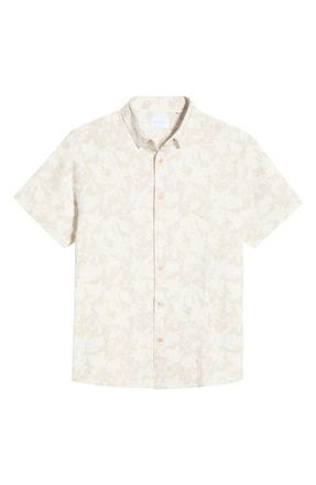 7 Diamonds Silas Short Sleeve Stretch Button-Up Shirt in Sand at Nordstrom, Size Xx-Large