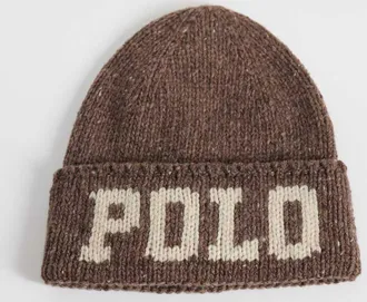 Polo Ralph Lauren berretto con logo grande marrone