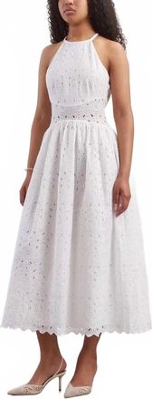 Frame Denim Paisley Eyelet Dress In White
