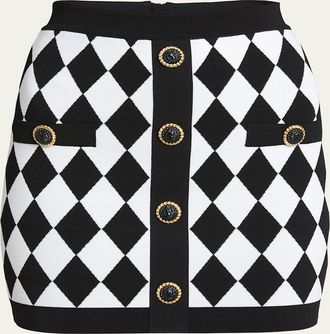 Balmain Diamond Knit Mini Skirt