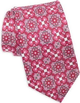 Robert Graham Floral Medallion Silk Tie in Fuchsia at Nordstrom Rack