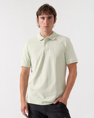 Boss Orange by Hugo Boss Mens Short Sleeve Logo Detail Polo Shirt in Pale Green Cotton - Size X-Large