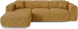 Sia Home Sof&aacute; cama izquierdo 5 plazas terciopelo gofrado mostaza