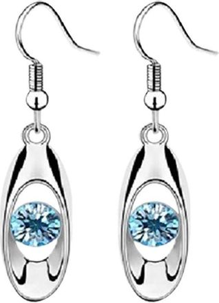 Generic Sterling Silver Earrings For Women Dangling,925 Silver Drop Earrings Hypoallergenic Hook-Earrings,Sparkly Silver Crystal Teardrop Earring Long Rhinest