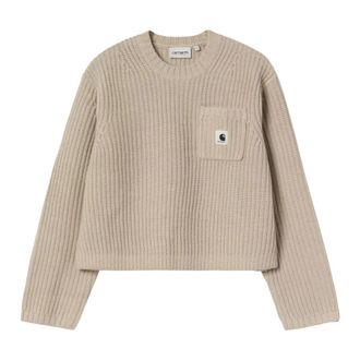 Carhartt Work in Progress Mira Sweater - Dames - Ronde hals truien - Beige - S - Wol - Truien & Vesten