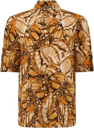 Alberta Ferretti Bloemenprint Blouse met Korte Mouwen - Dames - Overhemden - Veelkleurig - S - Overhemden