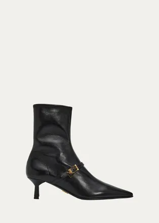 Prada 55mm Stivaletti Leather Ankle Booties