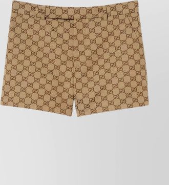 Gucci gg detail belted pocketed shorts