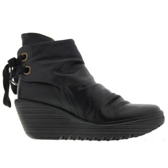 FLY London YAMA Leather Womens Boots - Black - Size:UK 5