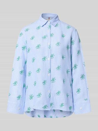 Tommy Hilfiger Oversized Hemdbluse aus Leinen-Viskose-Mix in Hellblau, Gr&ouml;&szlig;e XL