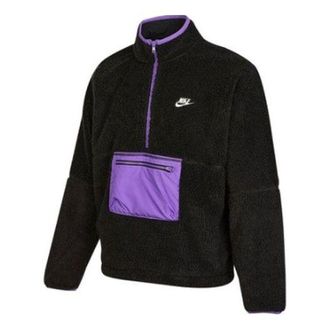 Nike Club Winter half-zip fleece jacket Black purple DQ4881-010