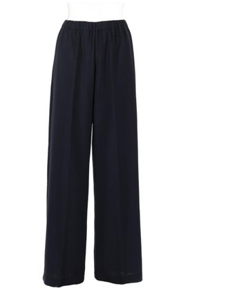 Fabiana Filippi Wide-Leg Black Pants with Elastic Waistband and Minimalist Design