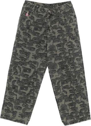 KidSuper Studios Ronaldinho Capri - Heren - Wijde Broeken - Groen - L - Nylon - Broeken