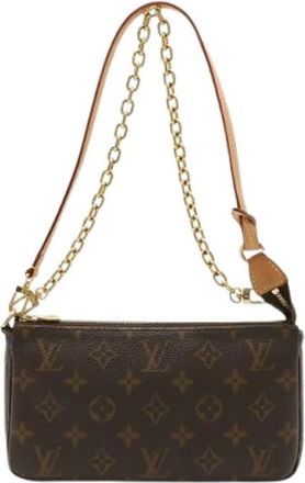 Louis Vuitton Pre-owned Pochette Accessoires Monogram 2way Bag - Dames - Vintage Schoudertas - Bruin - ONE Size - Vintage