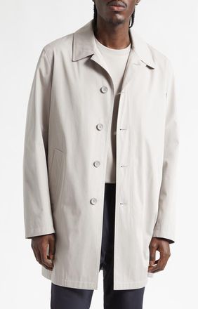 Herno Dean Single Breasted Water Resistant Cotton Gabardine Trench Coat in 9403 Pearl Gray at Nordstrom, Size 44 Us