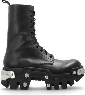 Balenciaga Bulldozer veterlaars - Dames - Veterlaarzen - Zwart - 39 EU - Leer - Schoenen