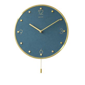 OEM 1 Reloj De Pared, Cuarzo Silencioso, Marco De Metal Cepillado, Panel De Mdf De Color, Manecillas De Lat&oacute;n, Ideal Para Sala De Estar, Cocina O Dormitor