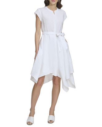 DKNY Cap Sleeve Linen Top