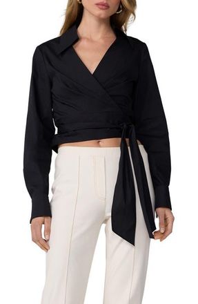 Diane Von F&uuml;rstenberg Perfect Wrap Top in Black at Nordstrom, Size X-Large