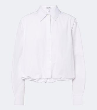 Loewe Camisa cropped de popel&iacute;n de algod&oacute;n