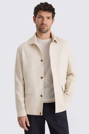 Moss Neutral Twill Linen & Cotton Field Jacket