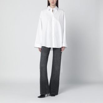 Balenciaga White cotton shirt with lace-up details