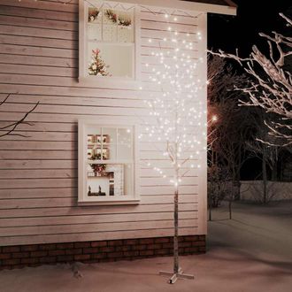 vidaXL Vidaxl - Abedul Artificial Blanco Con 672 Leds Blanco C&aacute;lido 400 Cm