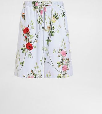 Dolce & Gabbana Rose-print Poplin Bermuda Shorts - Man Pants And Shorts Multicolor 46