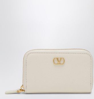 Valentino Garavani Vlogo Signature Zip Wallet Ivory