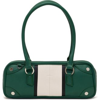 Hammitt Small Meredith Leather Shoulder Bag in Clubhouse Stripe/Silver at Nordstrom