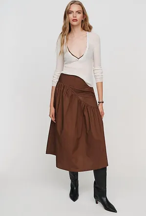 Lisa Says Gah Maeve 100% Cotton Midi Skirt