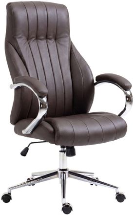 Clp Clp - Silla De Oficina Wigan En Cuero Real Marr&oacute;n