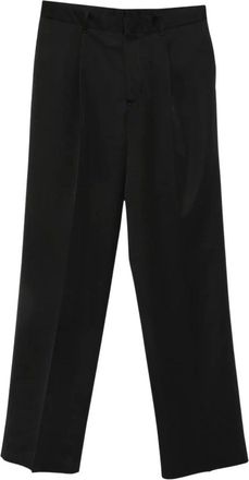 Lardini Broeken, Heren, Zwart, XL, Wol, Gekreukte Pantalons