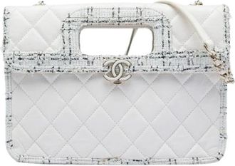 Chanel Pre-owned Quilted Satchel - Dames - Vintage Handtas - Wit - ONE Size - Leer - Vintage