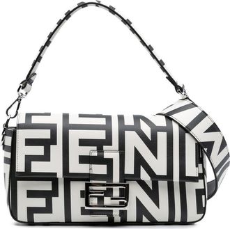 Fendi Pre-owned Fendi Marc Jacobs Nappa Vitello King Logo Print Baguette Satchel Ladies 8BR600 AMWQ 229 0501