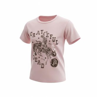 Chaser Womens Graphic Grateful Dead Top In Pink Salt