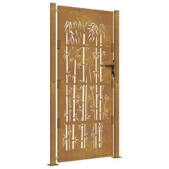 vidaXL Puerta De Jard&iacute;n Acero Corten Dise&ntilde;o Bamb&uacute; 105x205 Cm Vidaxl