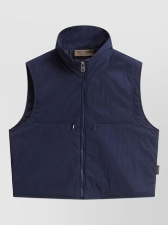 Woolrich sleeveless jacket high collar multiple pockets