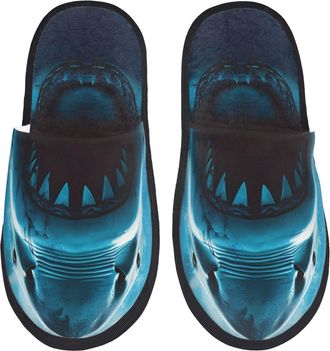 Generic Slipper Open-Mouthed Shark Non-Slip House Slippers Furry Cotton Slipper For Holiday Indoor Spa L