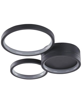 Beliani L&aacute;mpara led de techo metal negro