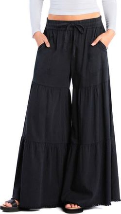 BILLY T Fancy Cotton Blend Tiered Pants in Ink at Nordstrom, Size X-Small