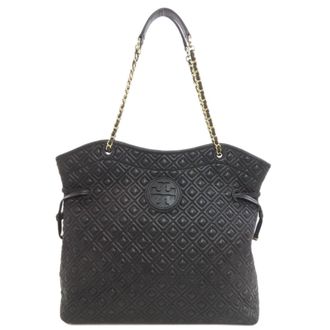 Tory Burch Black Leather Tote Bag (Pre-Owned)