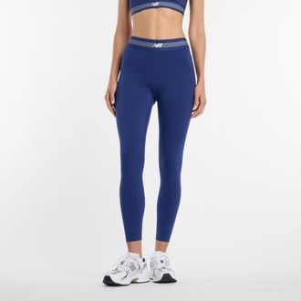 New Balance Funktionstights NEW BALANCE, Damen, Gr. XXL, N-Gr, blau oyster, Obermaterial: 71% Polyester, 29% Elasthan, Hosen Funktionstights, elastischer Material