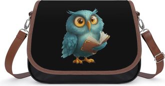 Generic Reading Owl Fashion Womens Crossbody Bags Novelty Handbag Shoulder Bag Purse
