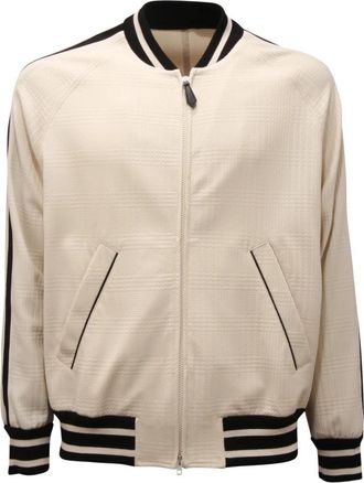 Paolo Pecora Jersey Jas Made in Italy - Heren - Bomber jackets - Wit - S - Jassen