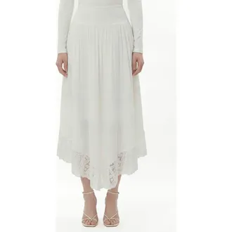 By Design Viola Lace Trim Skirt in White at Nordstrom Rack, Size X-Large