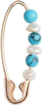 Loren Stewart Friendship Safety Pin Earring in Gold/Turquoise at Nordstrom