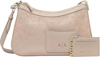 A|X Armani Exchange Schoudertas met ketting - Dames - Schoudertassen - Beige - ONE Size - Polyester - Tassen